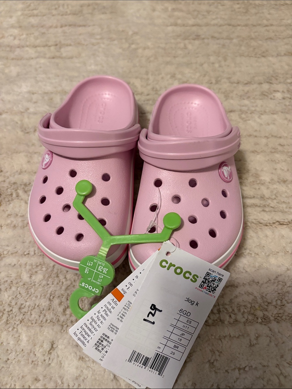CROCS Kids Light Pink Classic Clogs